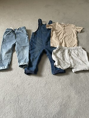 #ad 12 18 Months Clothes Unisex Bundle Tu and Hamp;M. jeans. dungarees. t shirt amp; short GBP 6.00