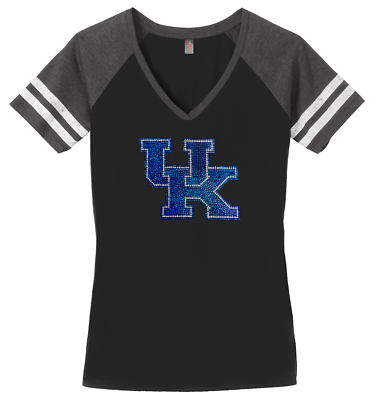 #ad Women#x27;s University of Kentucky Wildcats Ladies Bling V neck Shirt S 3XL T shirt $31.49
