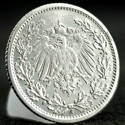 #ad Deutsches Reich *Beautiful* German Empire 1 2 Half Mark 90% Silver Coin .900 $9.99