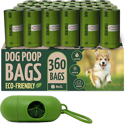 #ad Biodegradable Dog Poop Bags W Holder 360 Bags 24 Rolls 9X13quot; Large Dog Bags $169.01
