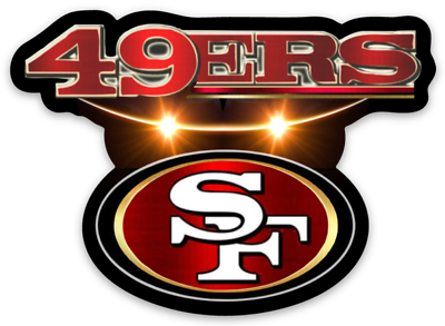 #ad San Francisco 49ers logo Type NFL Football Die cut STICKER $5.49