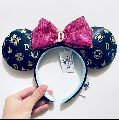 #ad US Disneyland Resort Castle 2022 Gold Sleeping Beauty Ears Sequin Bow Headband $18.59