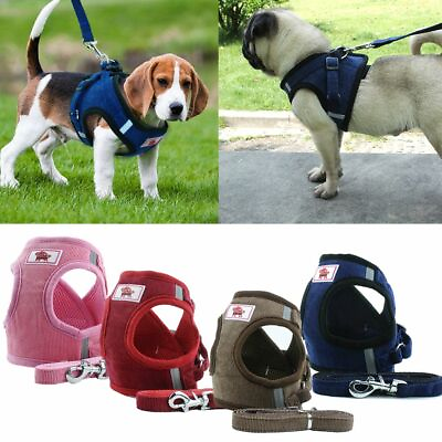 #ad Pet Control Small Dog Harness Soft Mesh Walk Collar Safety Strap Vest Leash XS L $8.73