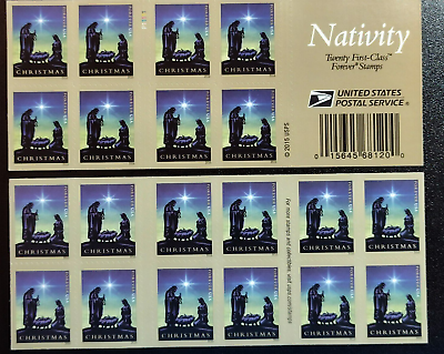 #ad Scott# 5144 MNH Mint US Nativity Christmas Booklet Pane of 20 Forever Stamps $13.45