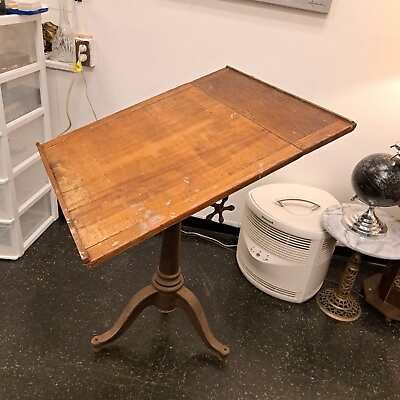#ad Antique Hamilton Cast Iron Drafting Table Industrial Base Pedestal Artist Studio $975.00