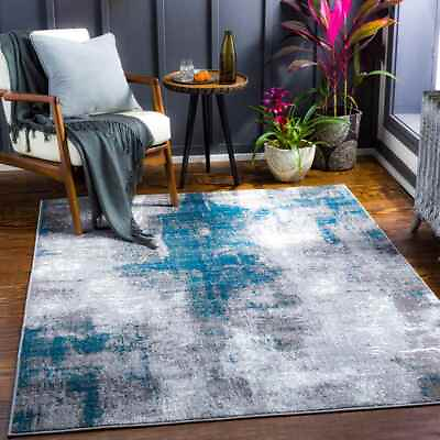 #ad Area Rugs 8x10 Modern Living Room 5x7 Bedroom Carpet Dole Teal Rug $240.00