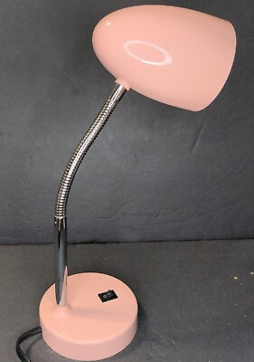 #ad LED Gooseneck Desk Lamp with Base Excellent Pink Color Intertek $15.00