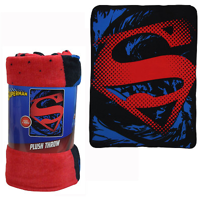 #ad New Superman Rip Shield Super Soft Micro Raschel Large Blanket $30.62