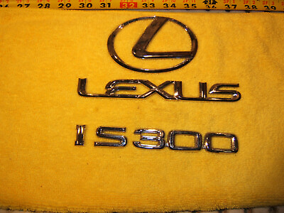 #ad Lexus 2001 iS300 Sedan rear deck lid CHROME plastic OEM 3 EmblemsNOT GOLD $74.00