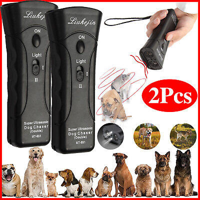 #ad 2X Ultrasonic Anti Dog Barking Trainer Electronic Dog Deterrent Repeller Device $11.79