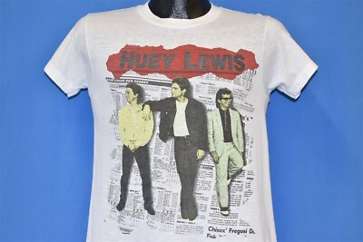 #ad vintage 80s HUEY LEWIS AND THE NEWS FORE 1986 ALBUM COVER ROCK t shirt SMALL S $201.00