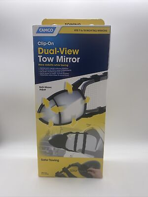 #ad NEW CAMCO 25653 Exterior Dual View Towing ONE Clip On Double Tow Straps Mirror  $16.99