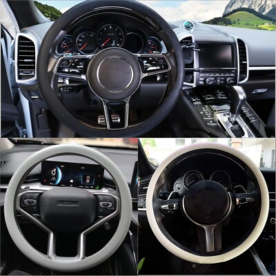 #ad Auto Car Silicone Steering Wheel Cover Non Slip Grip Universal For 13quot; 15quot;inch $7.89