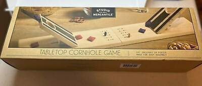 #ad Studio Mercantile Tabletop Cornhole Wood Game 18 Piece Set for Easy Assembly New $29.98
