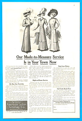 #ad 1909 AMERICAN LADIES TAILORING dresses outfits antique art PRINT AD fashion $14.99