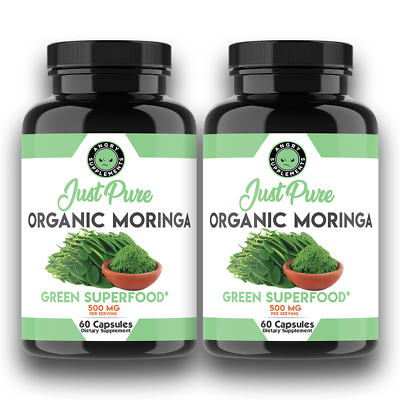 #ad Moringa Oleifera Organic Natural 100% Pure Pills 120 Count 2 Pack $15.99