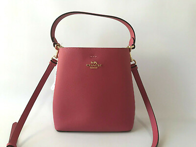 NWT Coach 1011 Small Town Bucket Bag in Leather Strawberry Haze $139.98