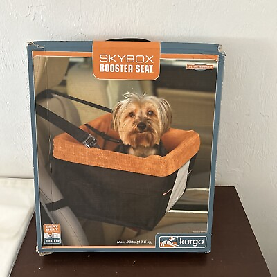 #ad NEW BOX DAMAGE KURGO Heather Gray orange Dog Booster Car Seat Up To 30lbs $19.99