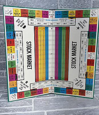 #ad STOCK MARKET GAME 1963 Stock Board Game REPLACEMENT BOARD ONLY Green Backing $9.99