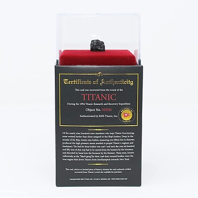 #ad Titanic Authentic Coal in Display Case Recovered in 1994 From Authorized Seller $69.99