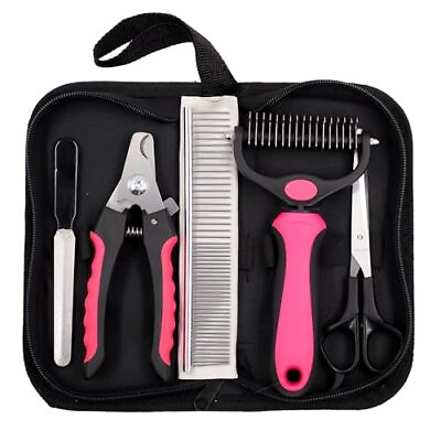 #ad #ad Dog Grooming Kit 6 PCS Double Sided Dog Shedding Brush Cat Nail Clipper a... $10.40