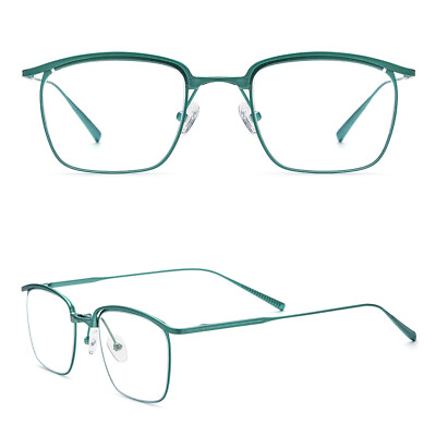 #ad Fashion Light Pure Titanium Glasses Frame Retro Optical Square Eyeglass Frames A $47.69