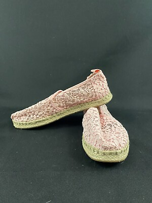 #ad TOMS Deconstructed Alpargata Rope Blossom Lace Leaves Pink Slip on Sz 6.5 NEW $49.75