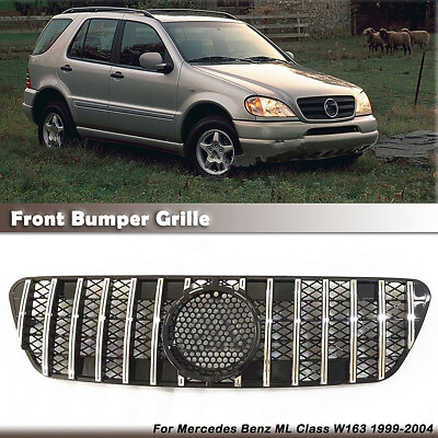 #ad For 1999 2000 2001 2004 Benz W163 ML Class Car Front Bumper Grille Grill Sliver $94.29