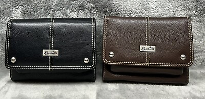 #ad Buxton Genuine Leather Wallet Organizer Clutch Lot of 2 $24.95
