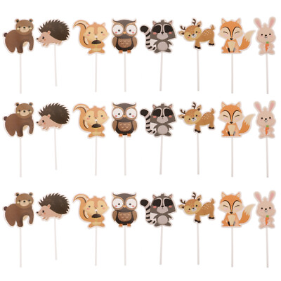 #ad Woodland Creature Cupcake Toppers 24pcs Set for Party Fun $10.28