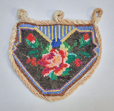 #ad Embroidery picture colorful on fabric Flowers Ukrana Vintage decor $15.00