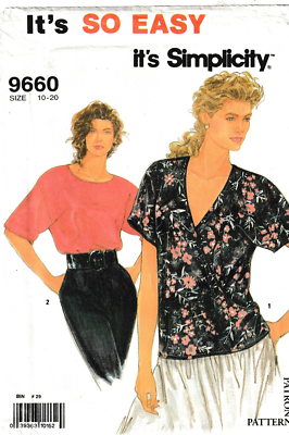 #ad Simplicity Pattern 9660 c1990 Misses Summer Top Size 10 20 FF $7.88