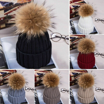 #ad 2023Hot Women Winter Pom Pom 15cm Ball Knit Beanie Ski Cap Bobble Hat $5.17
