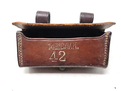 #ad Span Am War US Pattern Rock Island 1905 Leather Cartridge Box 14th Cavalry 42. $96.00