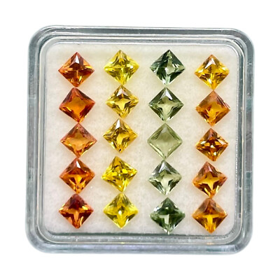 #ad VVS 4 Pcs Natural Multi Sapphires 3.2mm Square Princess Cut Loose Gemstones Lot $17.49
