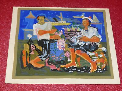 #ad Art 20th Gouache Original Project Tapestry Dlg JEAN LURCAT 1952 Thinking $2044.22