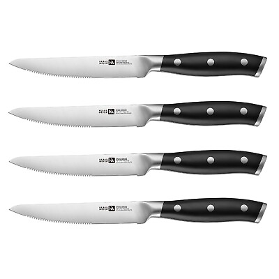 #ad Klaus Meyer Stahl High Carbon Tri ply Steel 4.5 inch 4 Piece Steak Knife Set $59.99