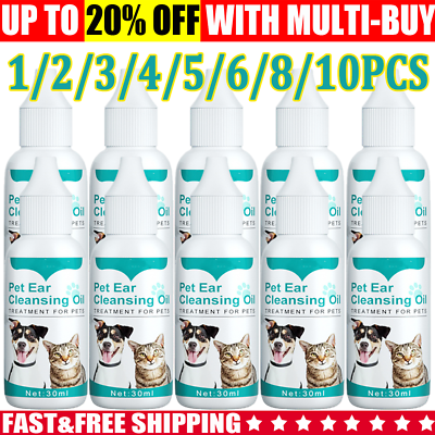 #ad 1 10X Ear Cleaner Drops for Pet Dog Puppy Cat Kitten Kill Ear Mites Fluid 30ml $25.37