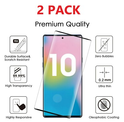 #ad 2x Full Cover Tempered Glass Screen Protector Samsung Galaxy S10 N10 S10e $5.49