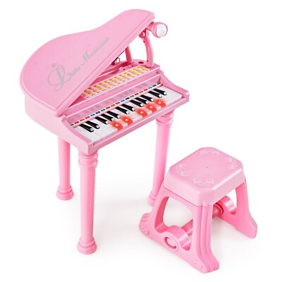 #ad 31 Keys Electronic Keyboard Piano Kids Musical Instrument w Stool and Piano Lid $48.97