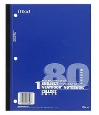 #ad Mead 8 Pack 80 Count White Paper College Wireless Notebook $41.99