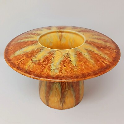 #ad Beswick Mid Century Modern Mushroom Posy Vase Bowl Brown Orange Yellow Shape 466 $109.79