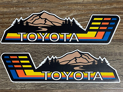 #ad 2x7” TOYOTA Retro Stripes decal sticker Tacoma 4Runner FJ Rav4 $8.99