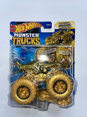 #ad Hot Wheels 2024 Monster Trucks Gold Exclusive MEGA WREX 1 1 $14.98