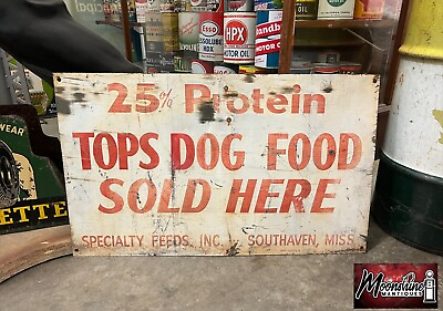 #ad #ad Vtg TOPS DOG FOOD Feed Store Sign $285.00