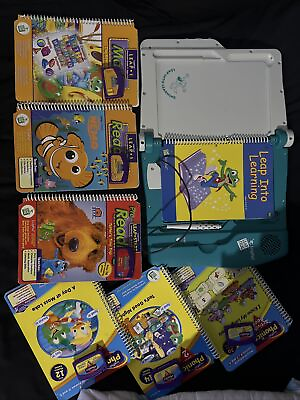#ad LeapFrog Leap Pad With Bookbag 7 Learn Along Books amp; 6 Cartridges Working ⚡️⚡️ $79.99