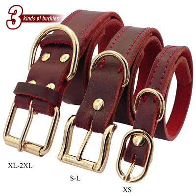 Genuine Leather Dog Collar Heavy Duty Dog Collars for Small Large Medium Dogs $15.49