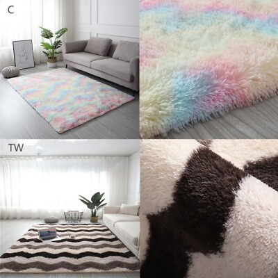 #ad Ultra Soft Area Carpets Fluffy Tie Dyed Rugs Plush Fuzzy Indoor Faux Fur Rugs $26.78