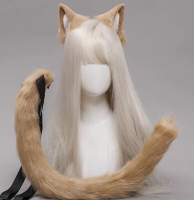 #ad Longhaired Husky Dog Fox Mascot ears Tail Party Halloween Fur Cosplay #549 $23.60