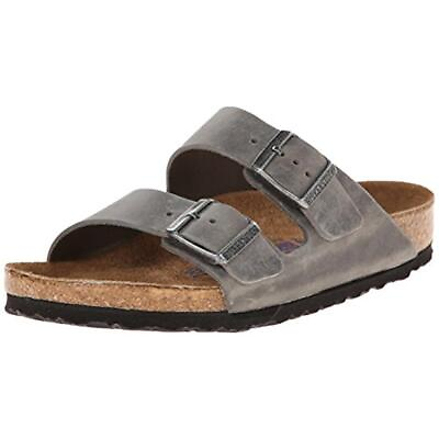 #ad Birkenstock Mens Arizona BS Gray Leather Buckle Flat Sandals Shoes 41 BHFO 7170 $100.50